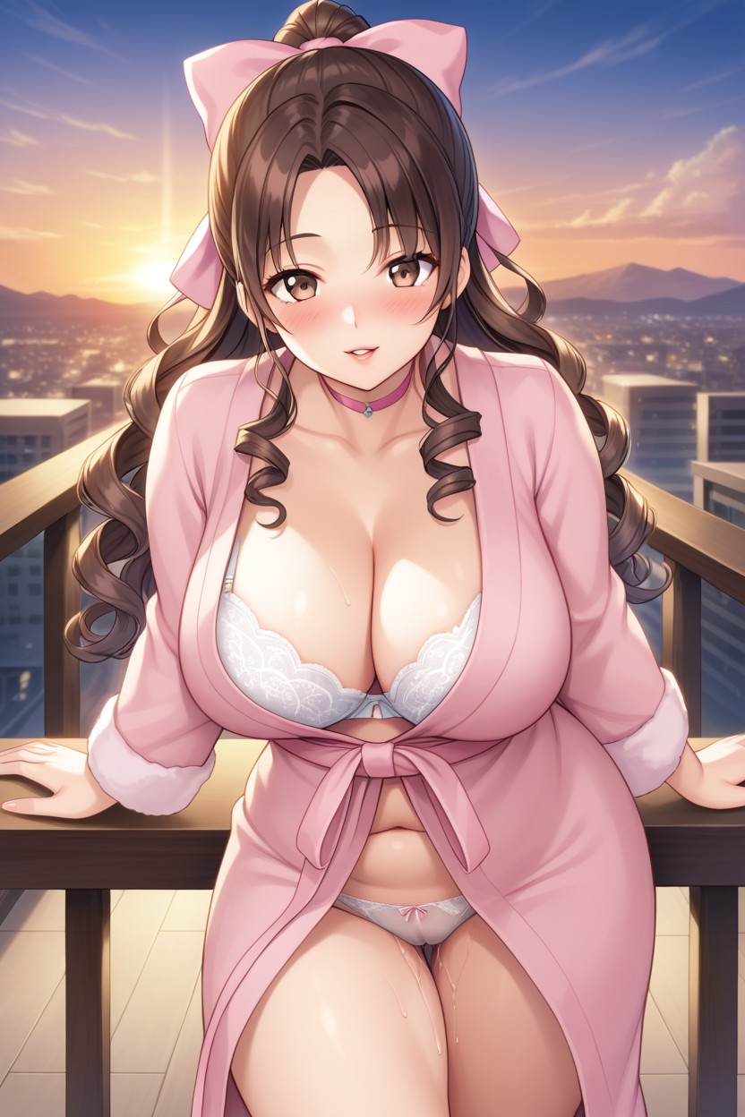 Medium Perky Breasts, Ponytail, Anime Style Porno IA Hentai