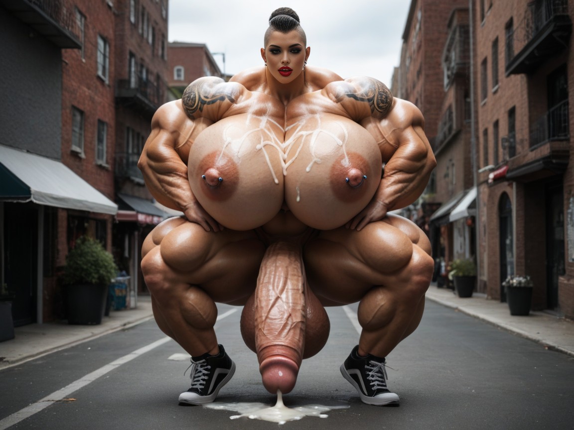 Cumshot, Giantess Amazon Women, Bigger Muscles Women Shemale AI Porn