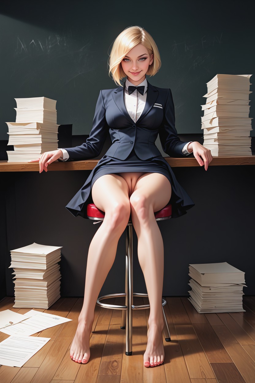 Short Length, Papers On The Floor, Huge Eyes AI Porn