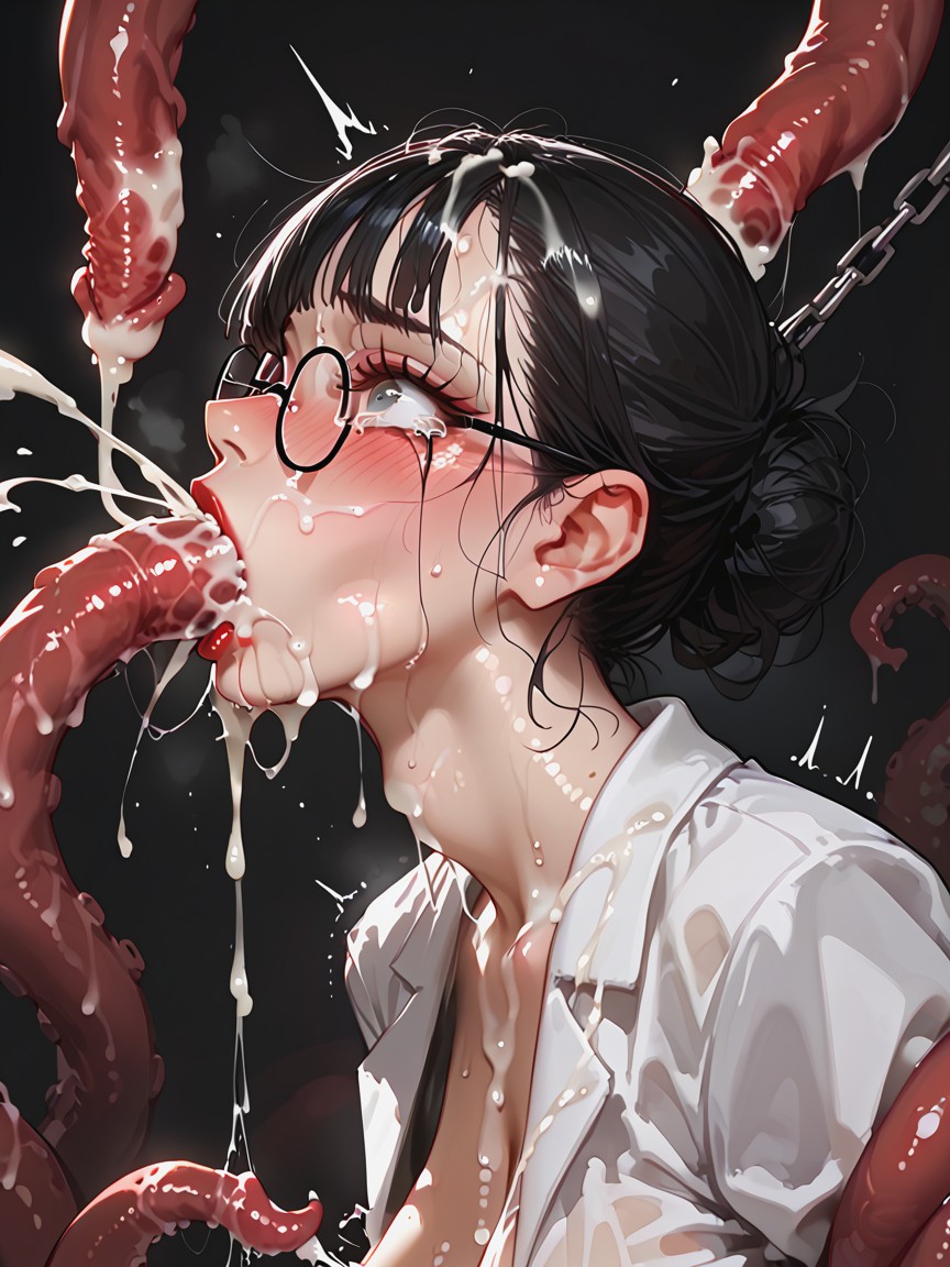 Grey Eye Color, Creampie In Mouth, Double Fuck Hentai AI Porn