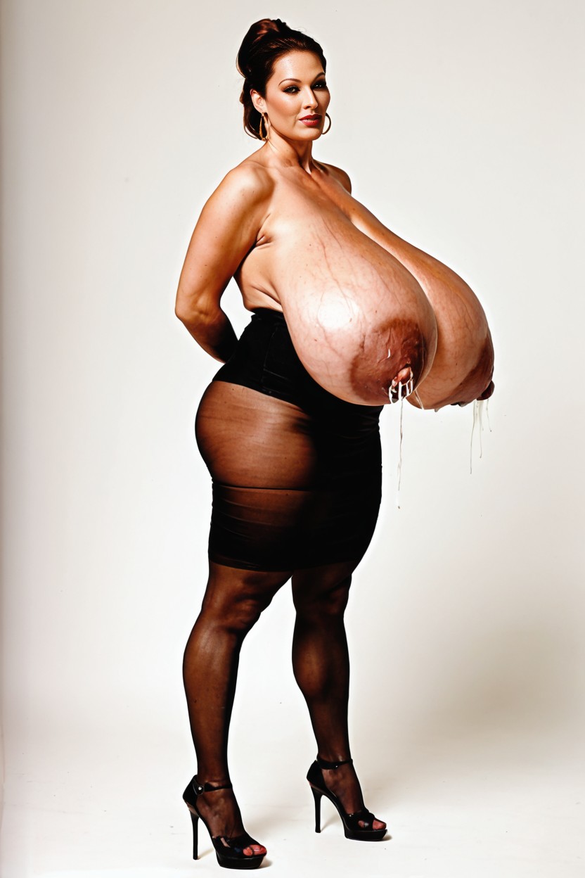 Breasts Bigger Than Torso, Extra Long Thick Nipples, Tits Bigger Than Body AI Porn