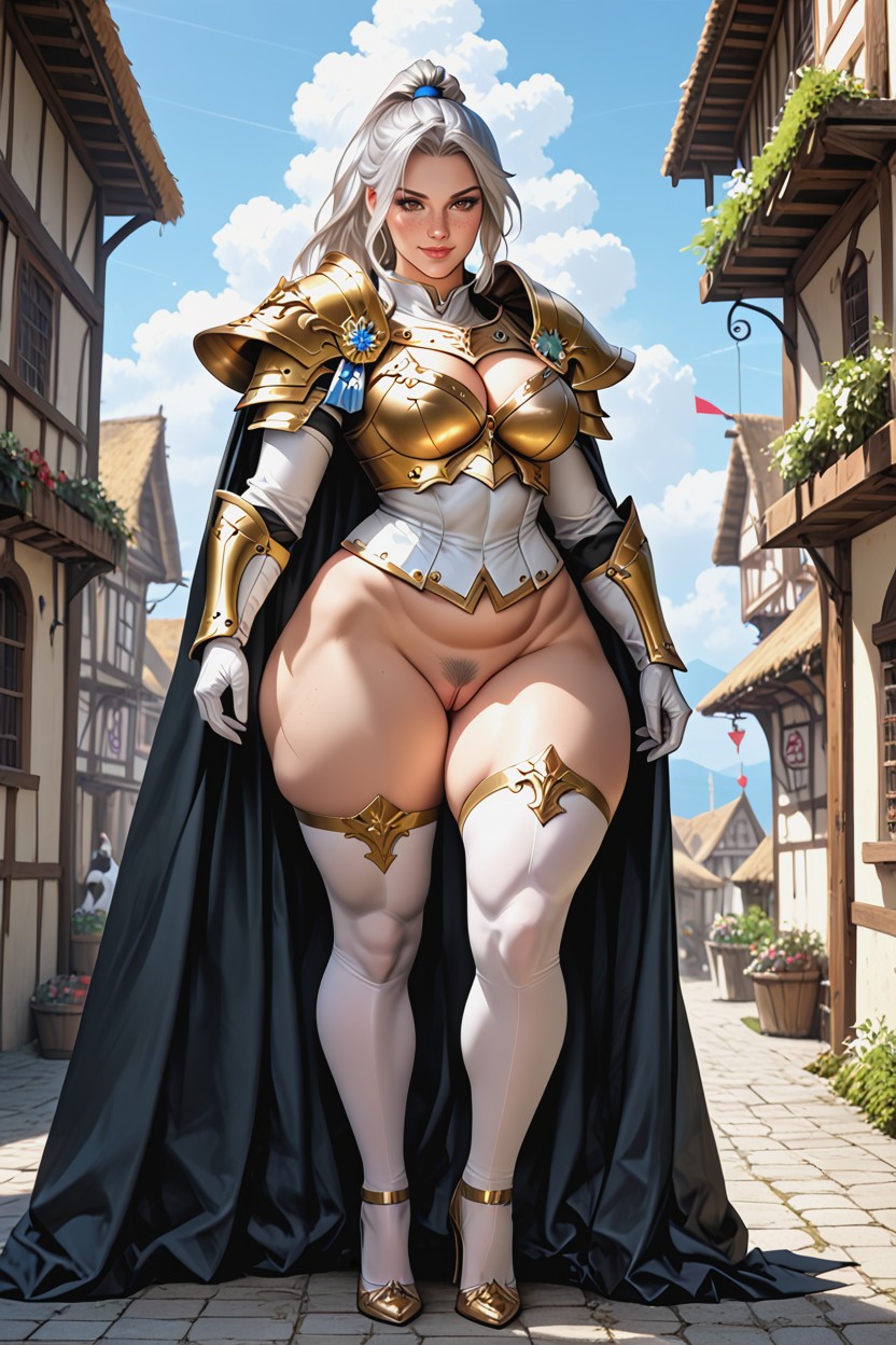 European Village, Beautiful Eye, Ponytail AI Porn