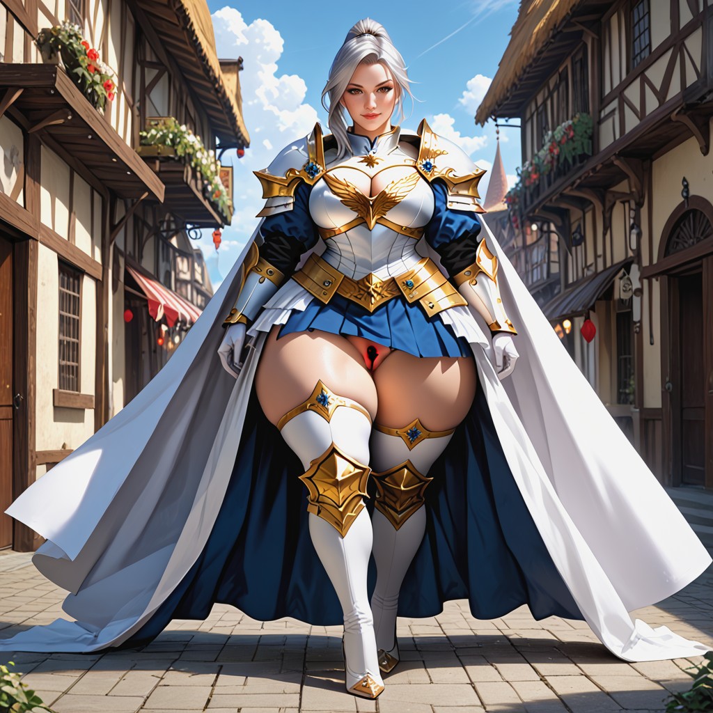 Natural Breasts, Thick Thighs, Skirt AI Porn