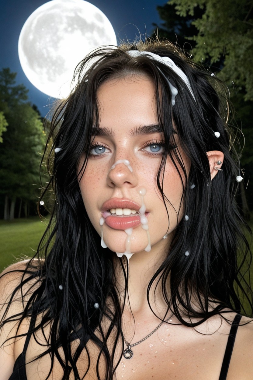 Full Body, Choppy Layered Hair Cutest Face, Cumshot AI Porn