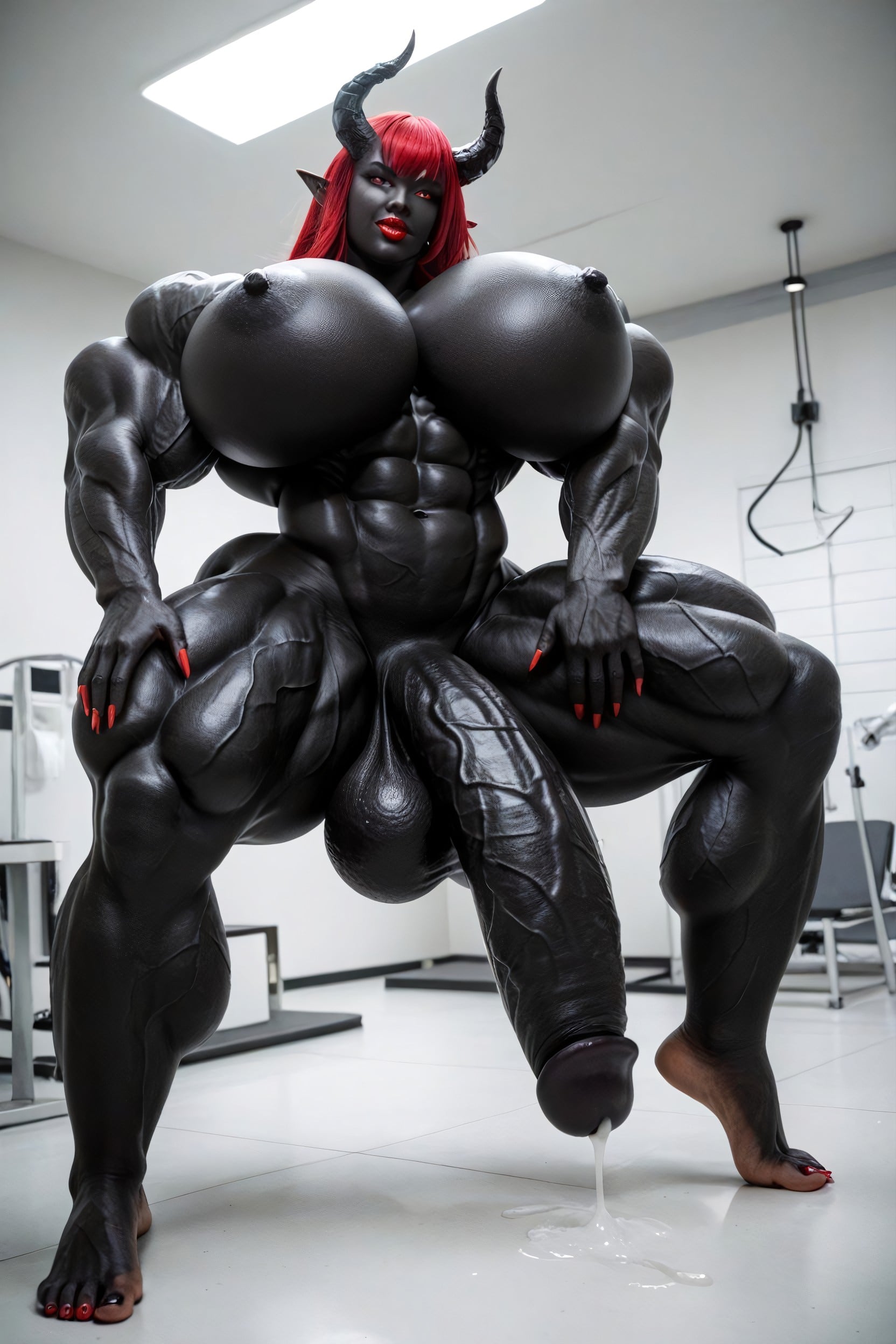 Muscular, Elf Ears, Laboratory Shemale AI Porn