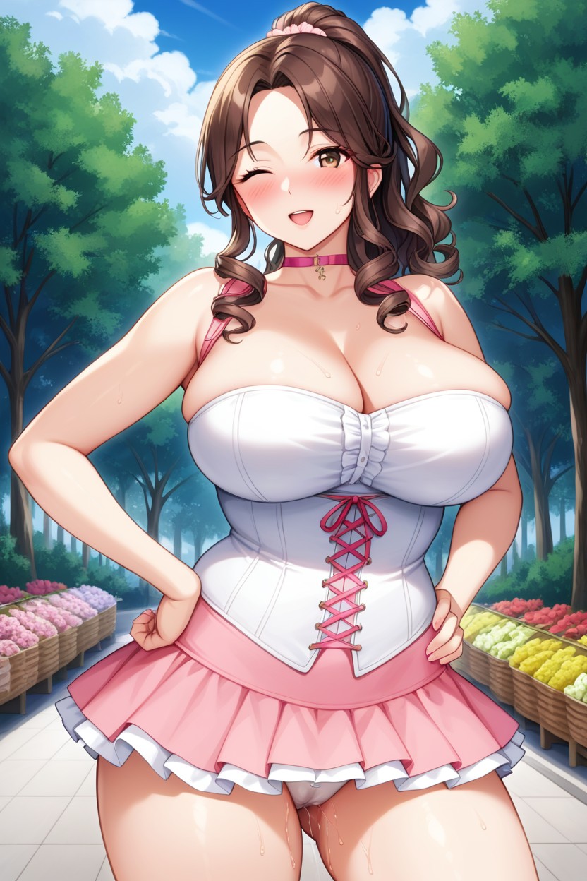 Anime Style, Beautiful Face, Front View Hentai AI Porn