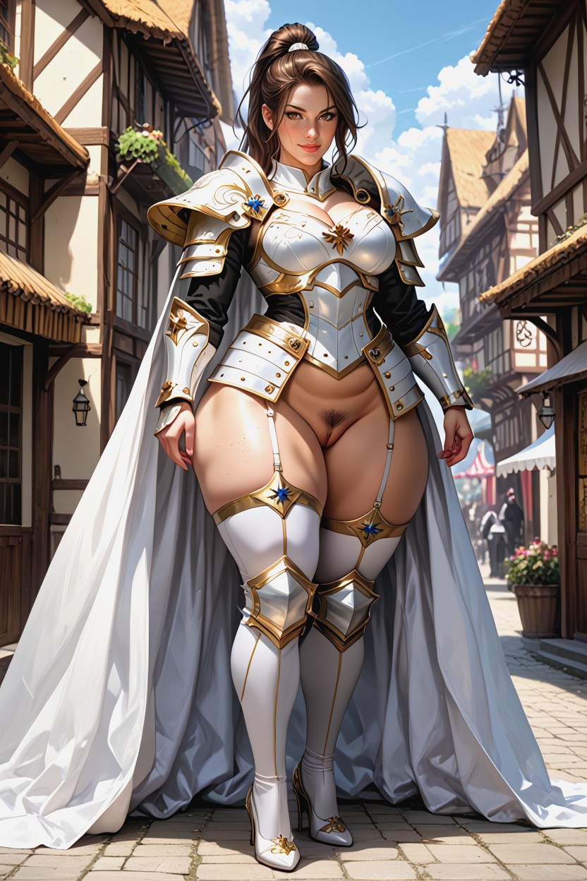 Waist, Detailed Face, Ponytail AI Porn