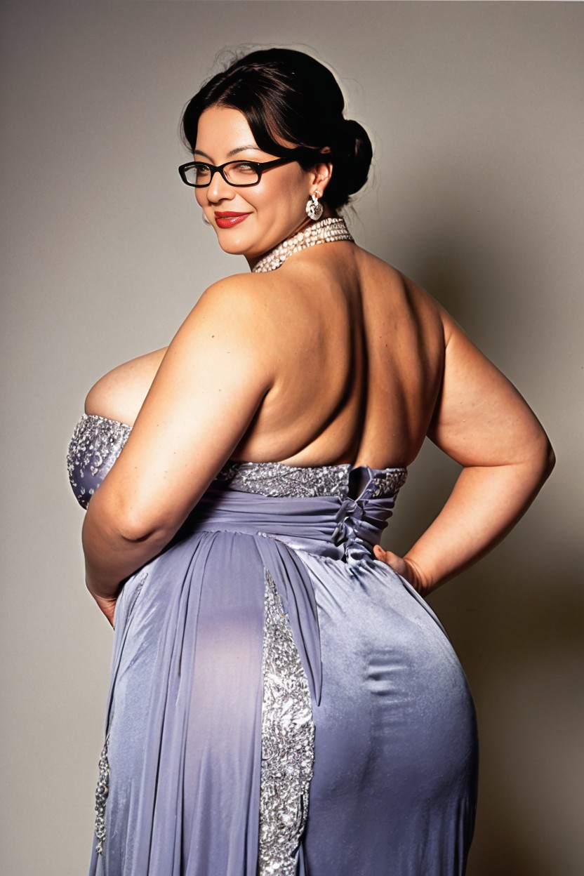 Clothed Huge Breasts, Bbw, Black Glasses AI Porn