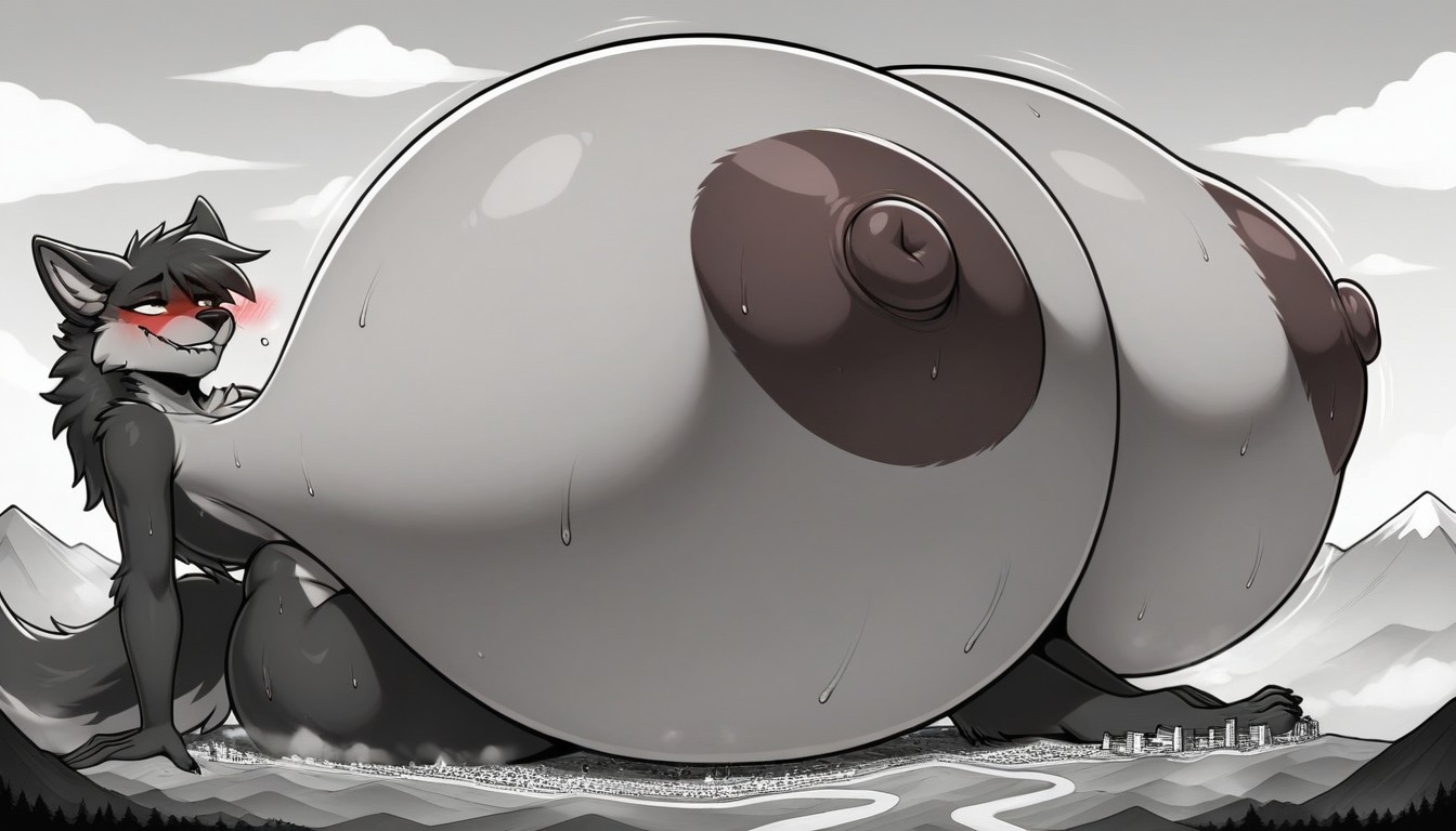 Drooling, Giantess, 側視圖 AI獸人黃片