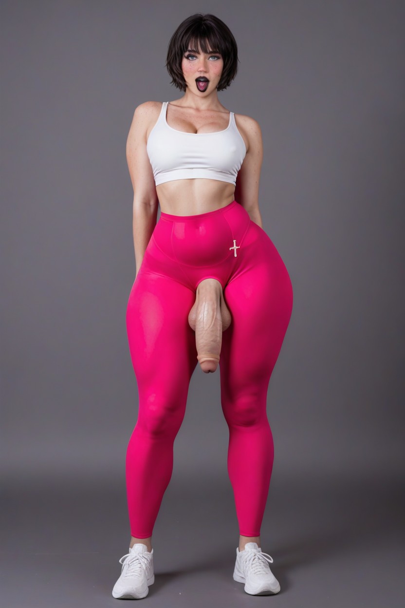Perfect Anatomic Body, Black Lips, Thick Eyelashes Shemale AI Porn