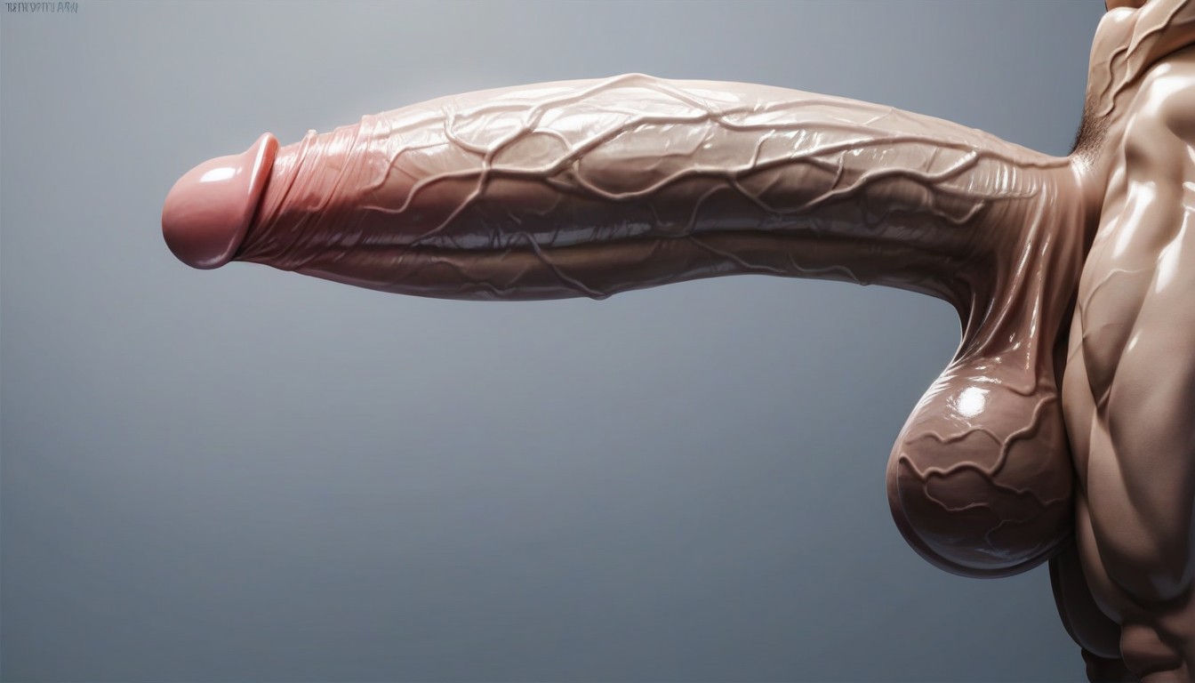 Many Detailed Veins, Full View Of Penis And Balls, Ultradetailed Render AI Porn