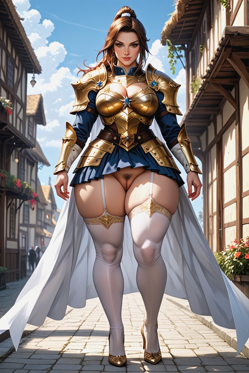 Standing, Brunette Hair, Ultra Detailed Skin AI Porn