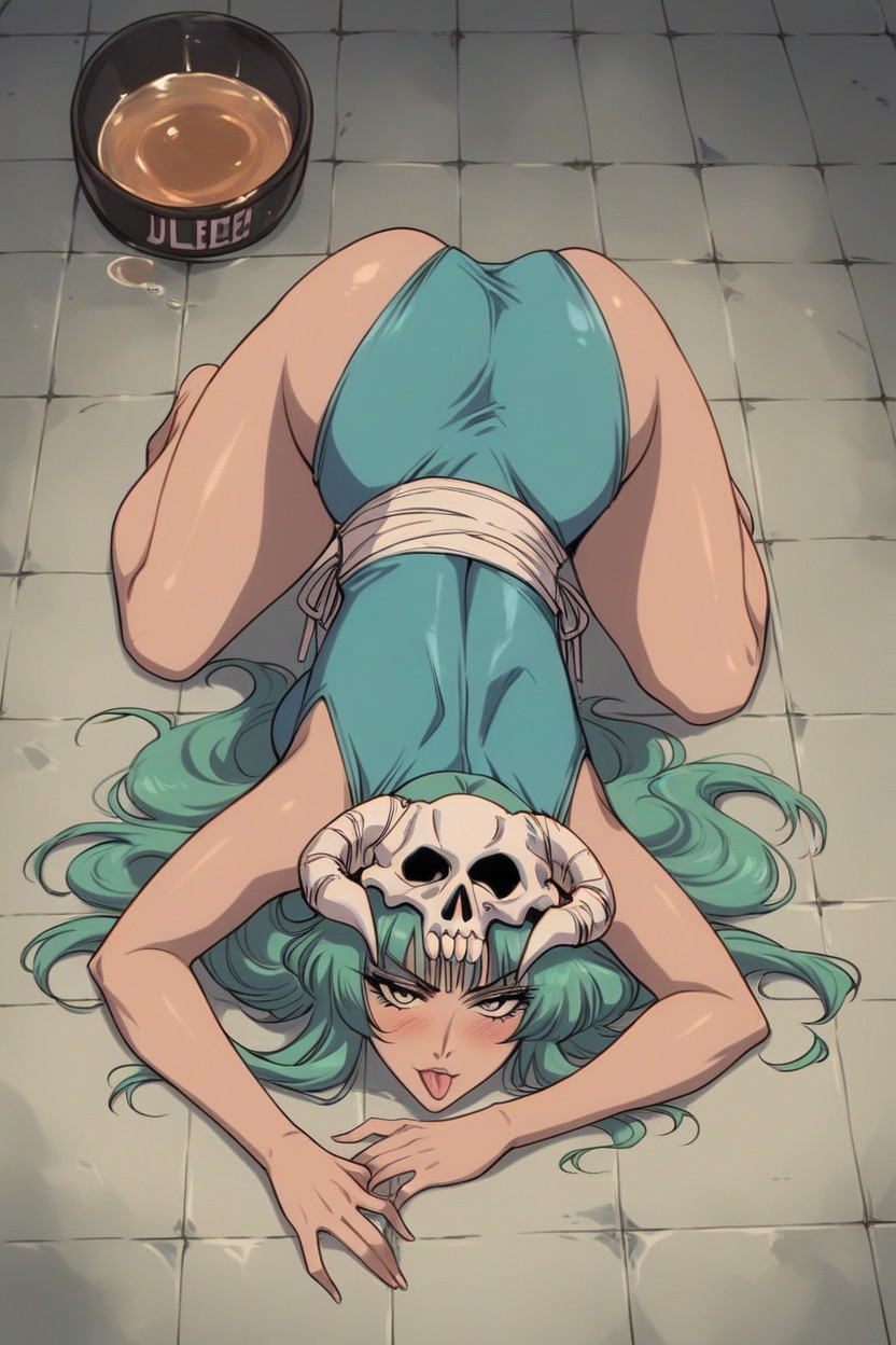 Green Hair, On All Fours, Solo Female Hentai IA