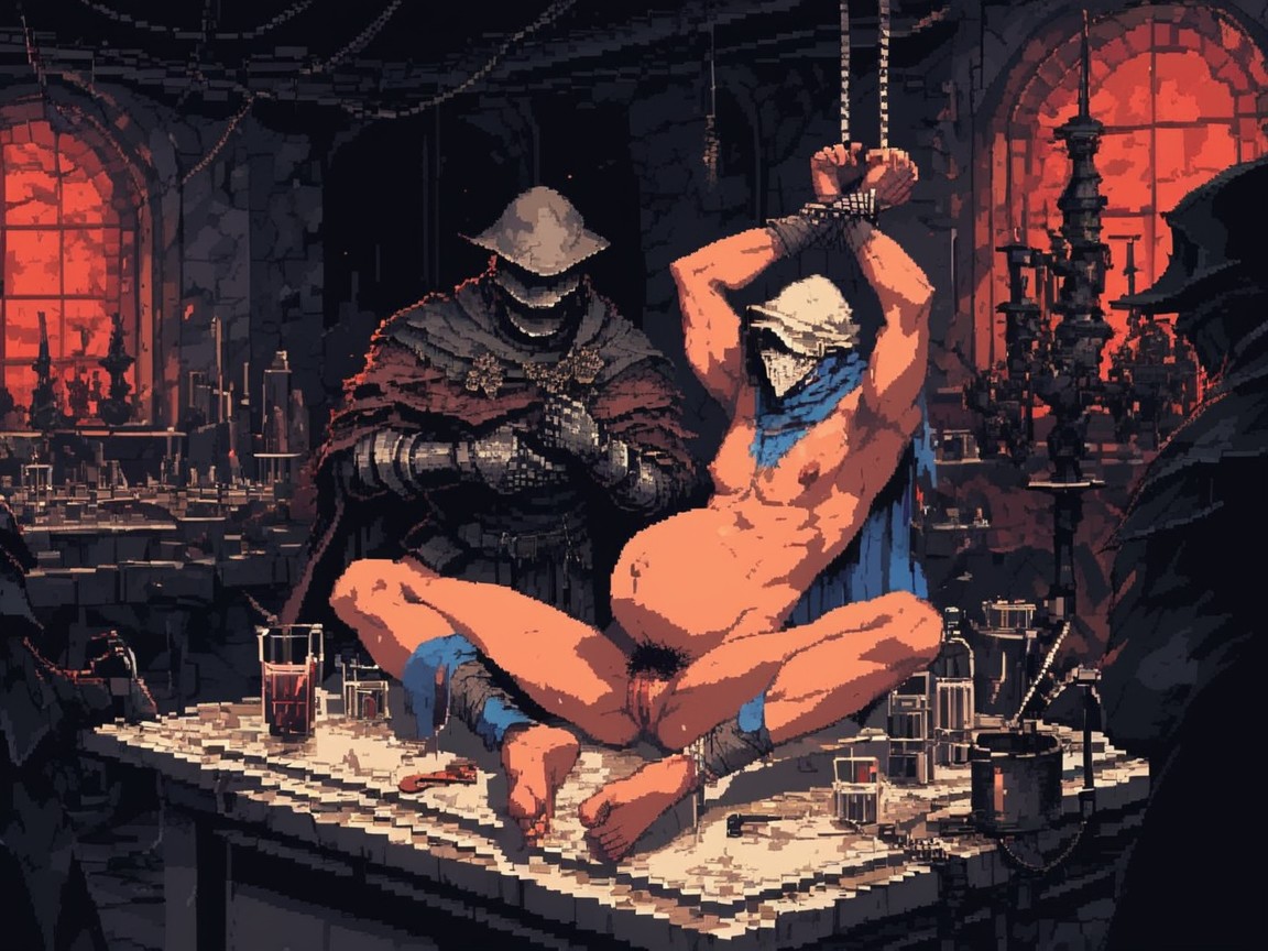 Gagged, Dark Brown Skin, Restrained AI Gay Porn