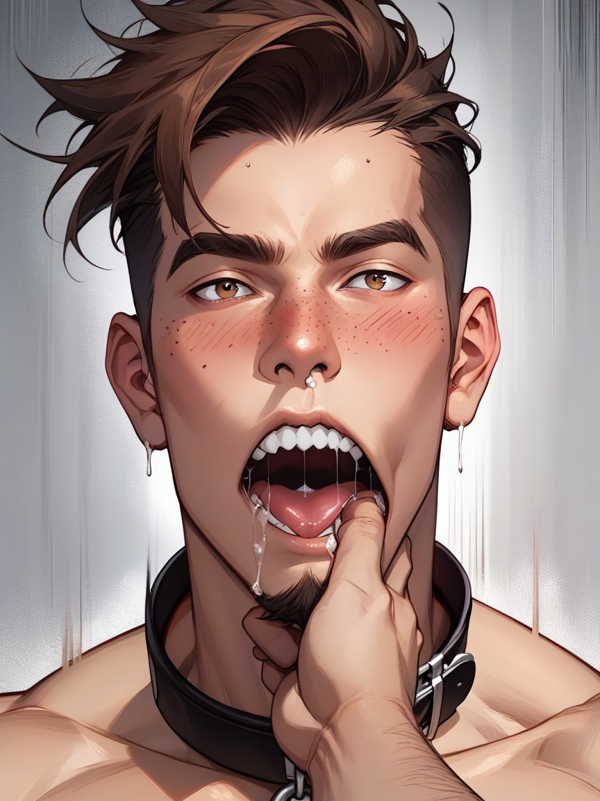 18+, Arms At Sides, Tongue Out AI Gay Porn