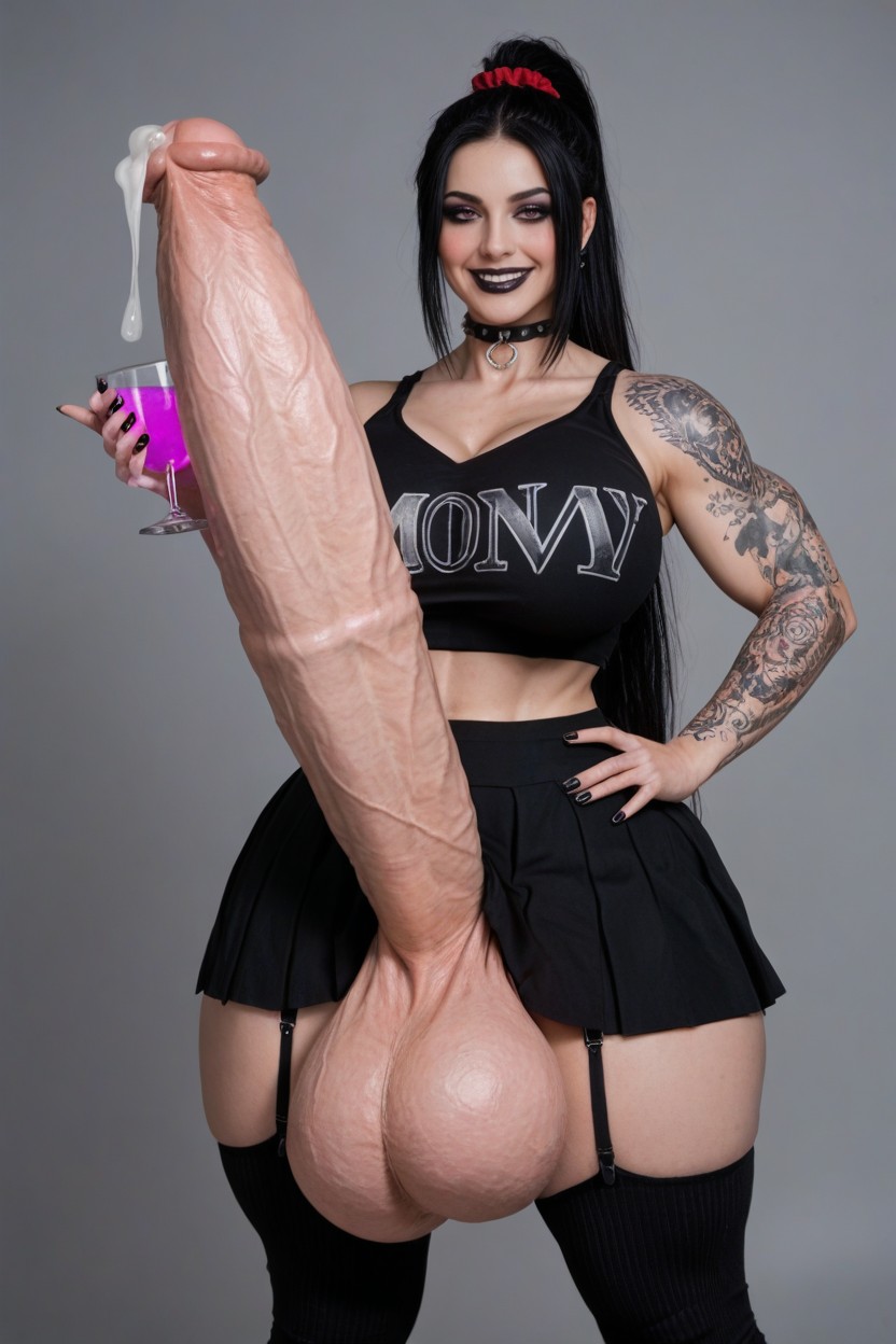 Large Tattoos, Overthick Monster Cock, Impossibly Massive Muscular Legs Shemale AI Porn