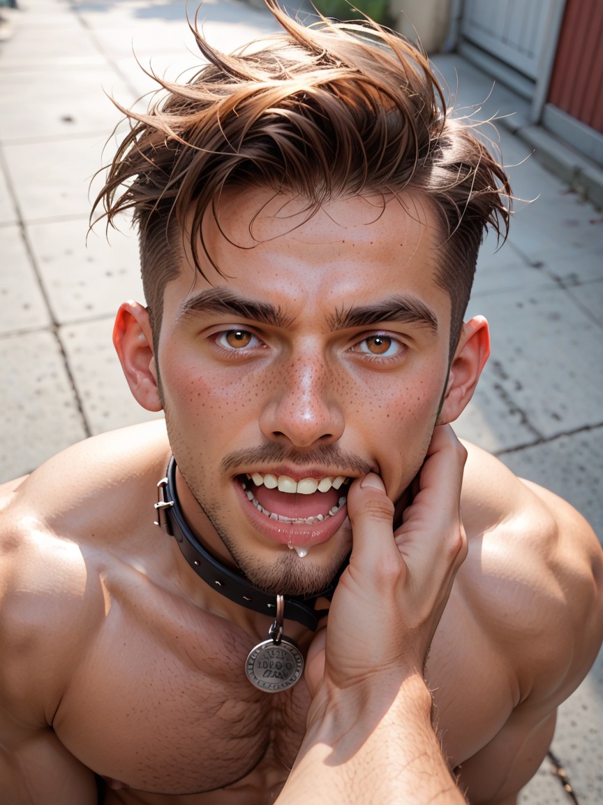Interesting Angle, Multicolored Eyes, Well Rounded Pecs AI Gay Porn