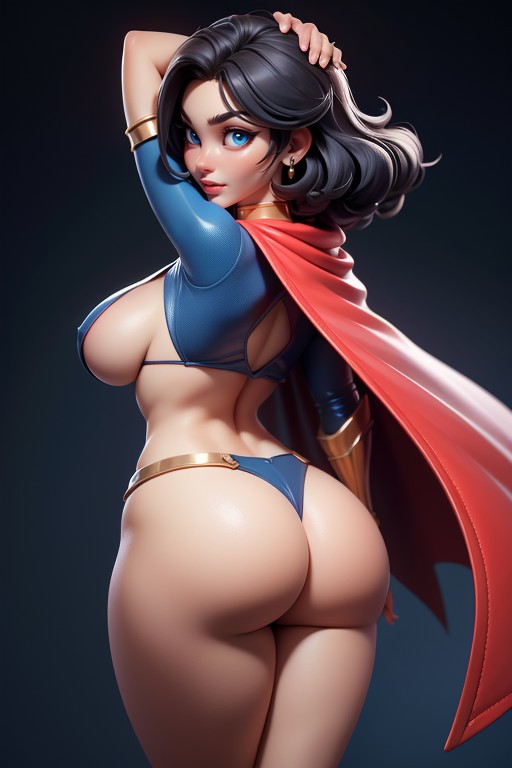 Super Woman, Bare Thighs, Curvy Hips Hentai AI Porn