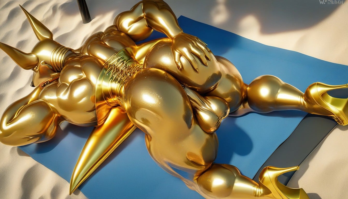 Rubber, Silver Highlights, Large Ass Furry AI Porn
