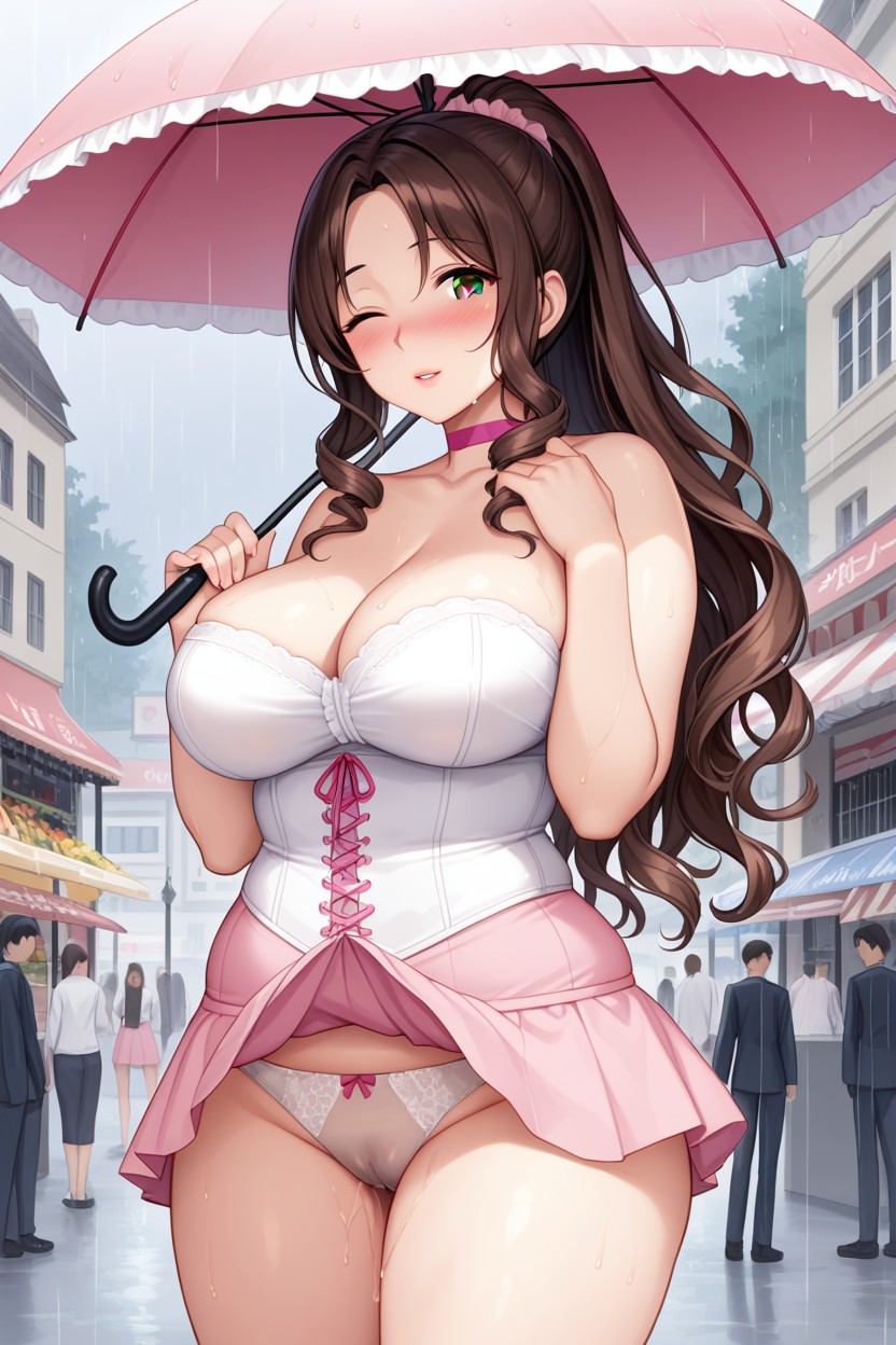 Exposed Thighs, Corset, Curvy Body Hentai AI Porn