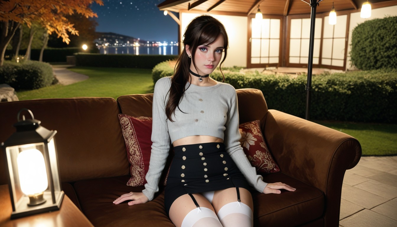 White Stockings, Shy, Freckles AI Porn