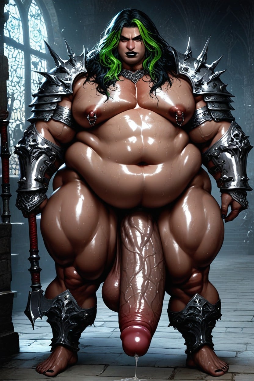 Smooth Skin, Extremely Fat, Sweaty AI Gay Porn