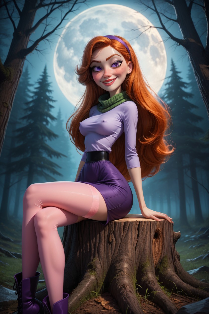Snatched Waist, Detailed Eyes, Disney Horror Movie Aesthetic Hentai AI Porn
