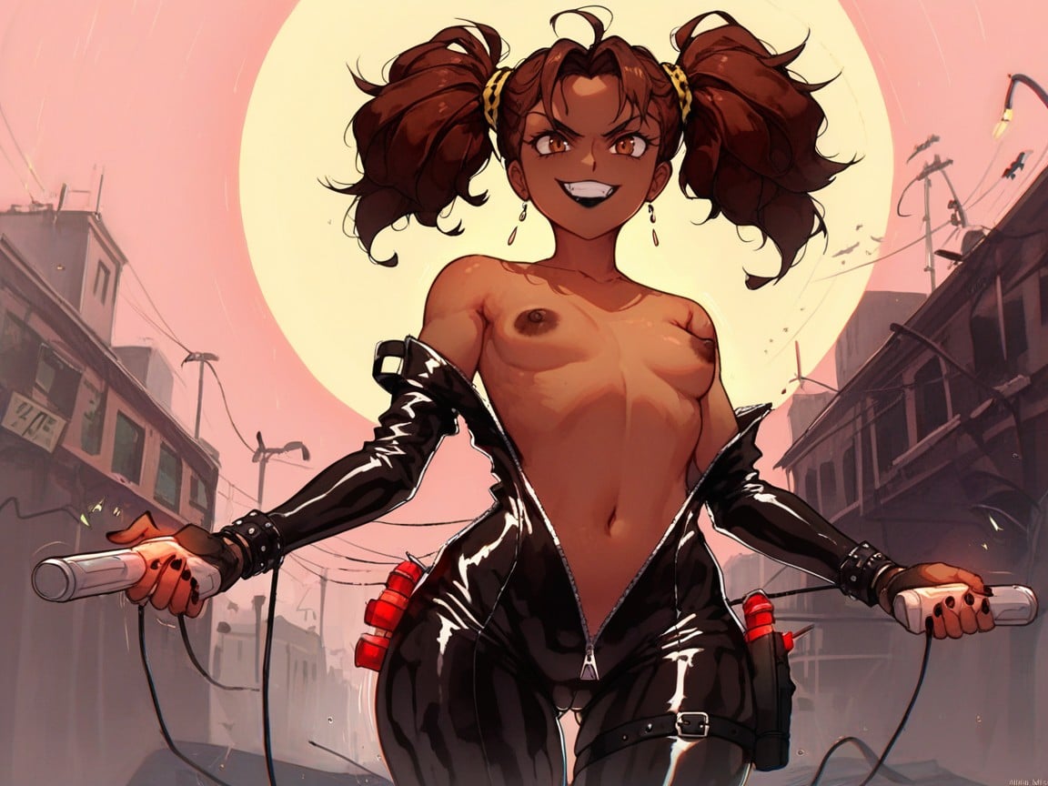 Rain Slick Rooftop In Background, Brown Puffy Nipples, Snatched Waist 拉丁AI色情