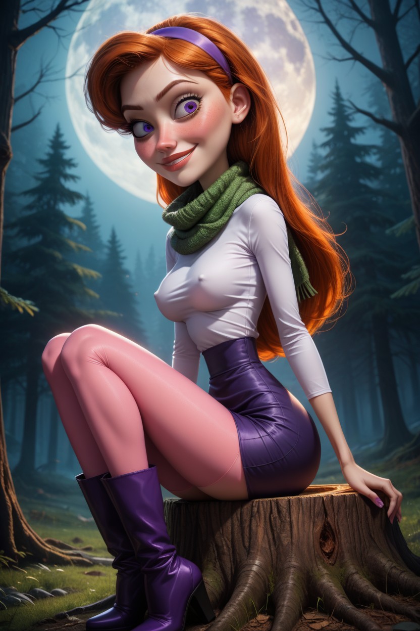 Open Forest, Medium Breast, Volumetric Lighting Hentai AI Porn