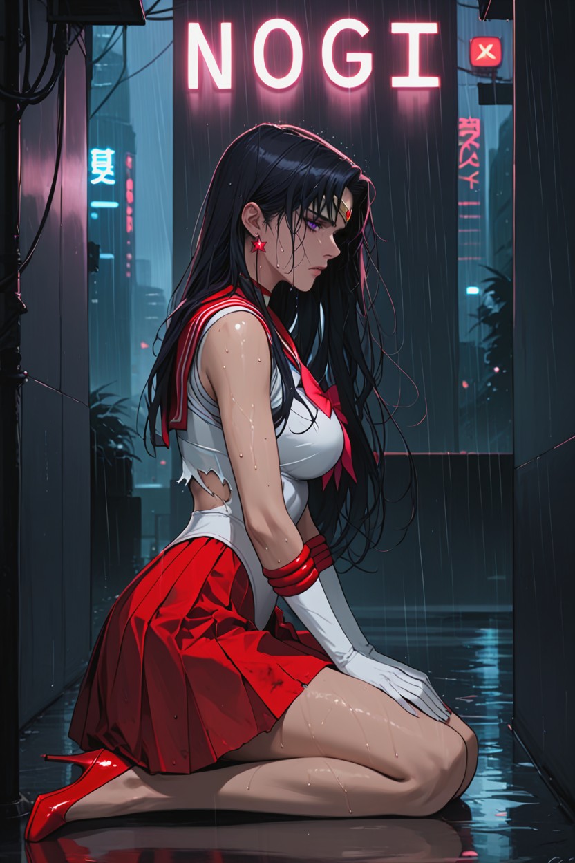 White Gloves, Nighttime, Solo Hentai AI Porn