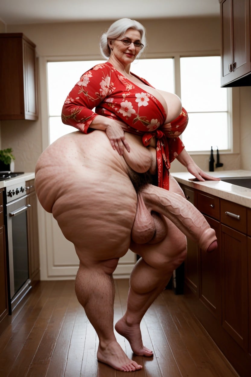 실내, Cellulite Legs, Saggy Ass AI 포르노