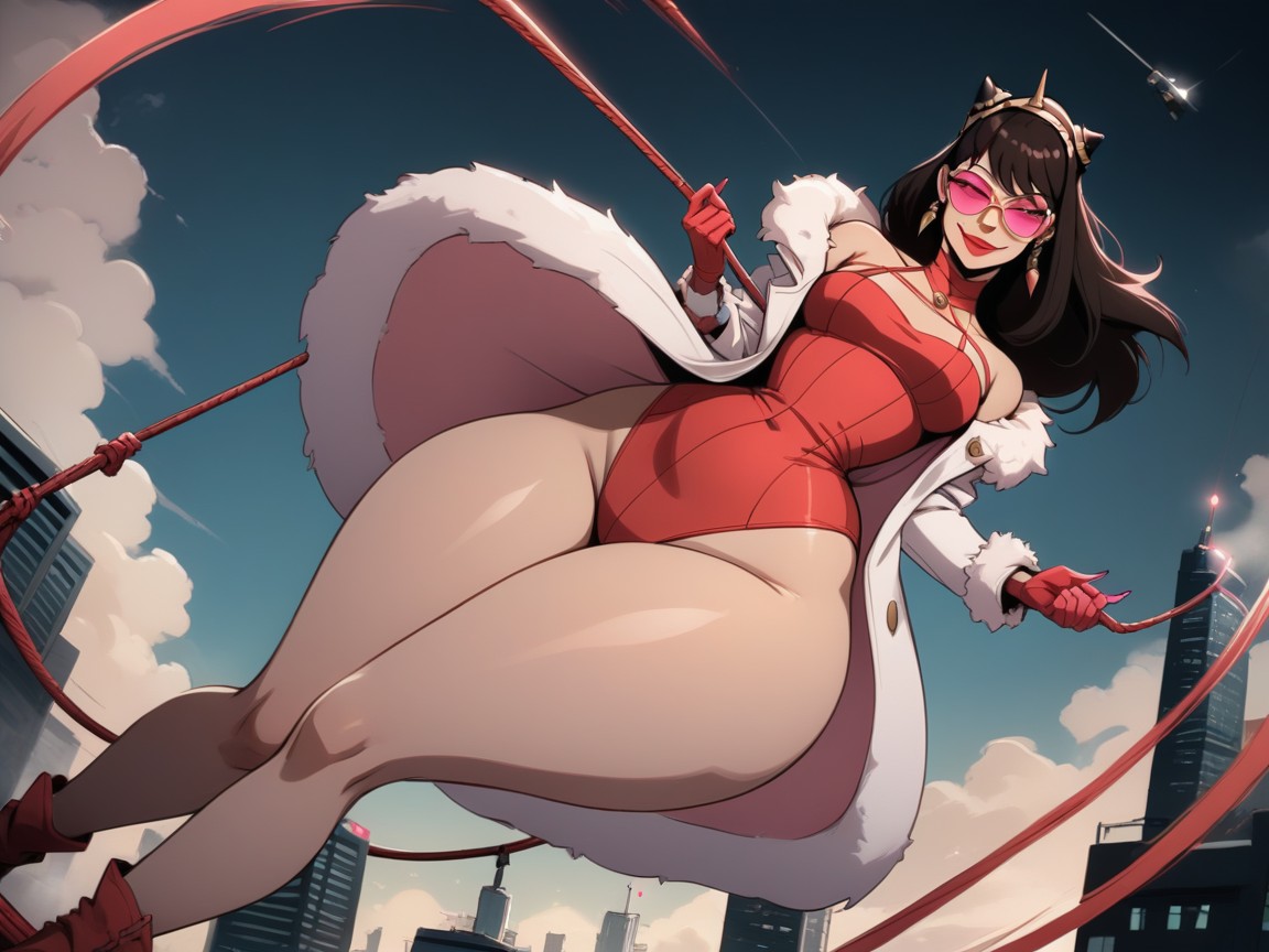 Pretty Diva Face, 大腿露出, Wearing Pink And White Spy Clothes With Fur Trim 拉丁AI成人