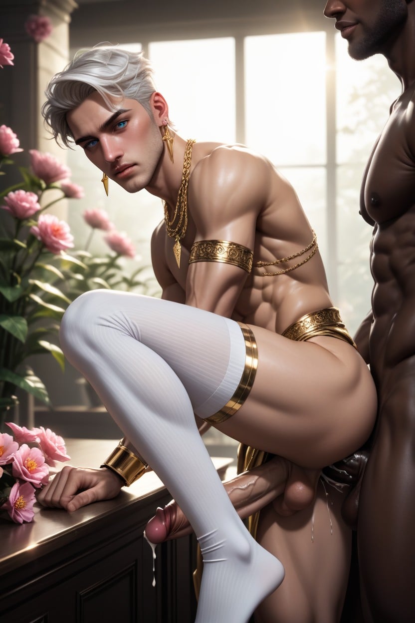 Double Penetration, Such As Intricate Arm Cuffs, Body Size AI Gay Porn