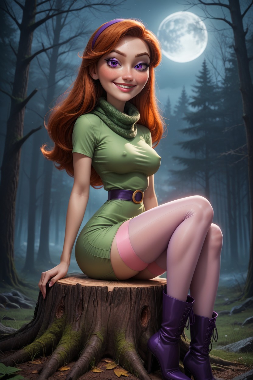 Sideview, Disney Movie Aesthetic, Pink Pantyhose Hentai AI Porn