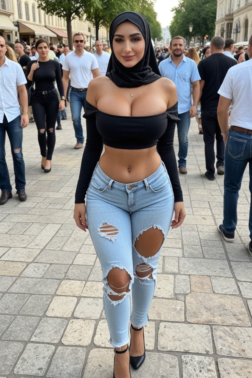 Vêtements Déchirés, 18+, Extérieur Porno IA