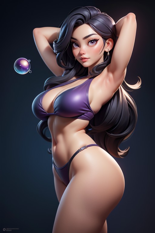 Thick And Curvy Body, Sidelong View Of Massive Ass, Arms In Front Hentai AI Porn