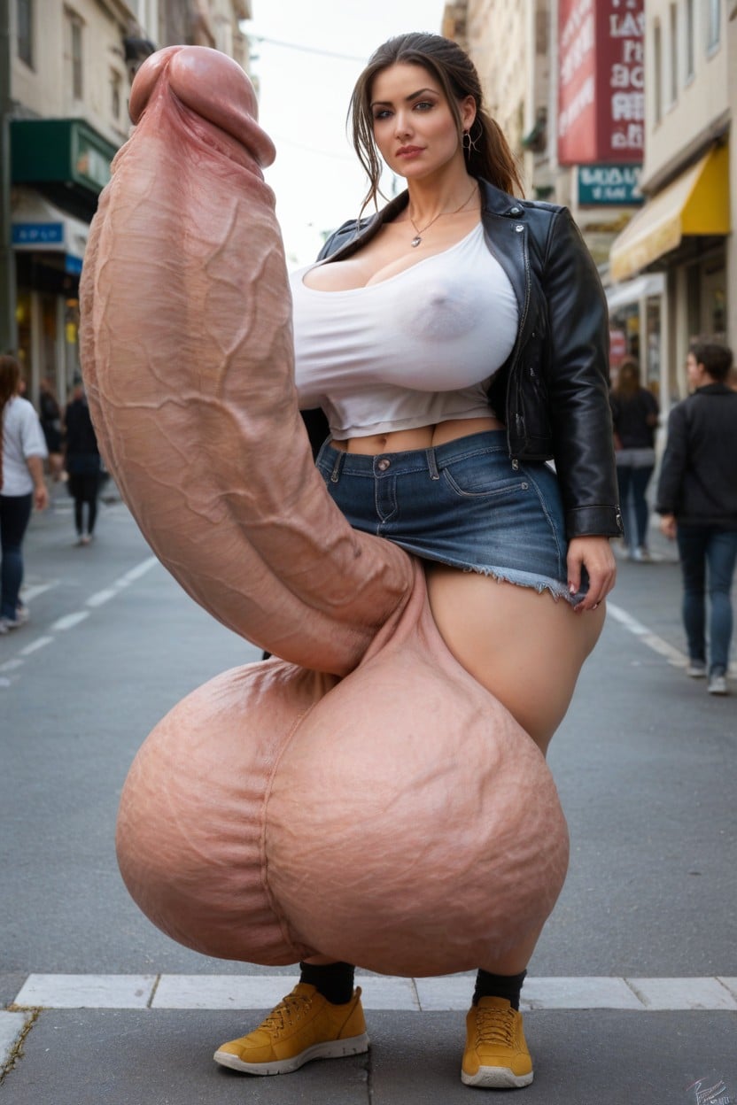 World Biggest Cock, Penis Bigger Than Body, Hyper Gigantic Balls Expansion Shemale AI Porn