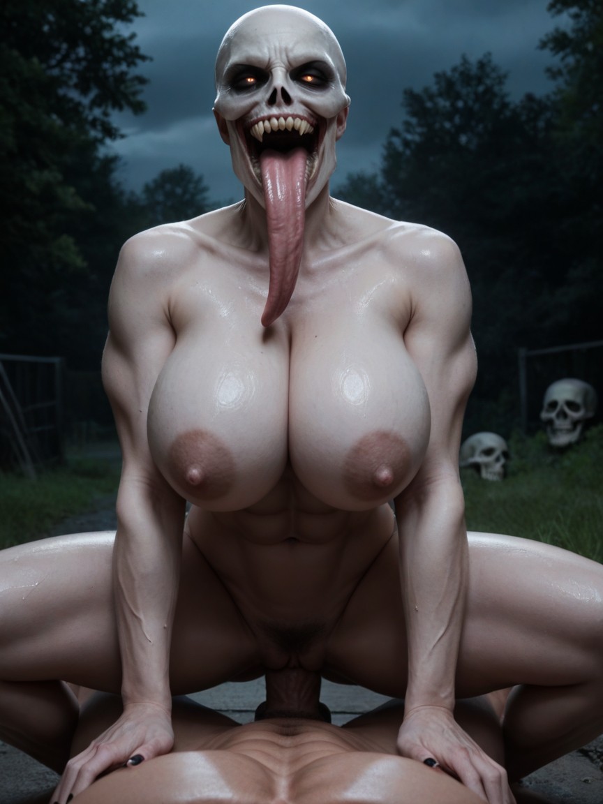 Bald, Tall Grey Alien Women, Ahegao Porno IA