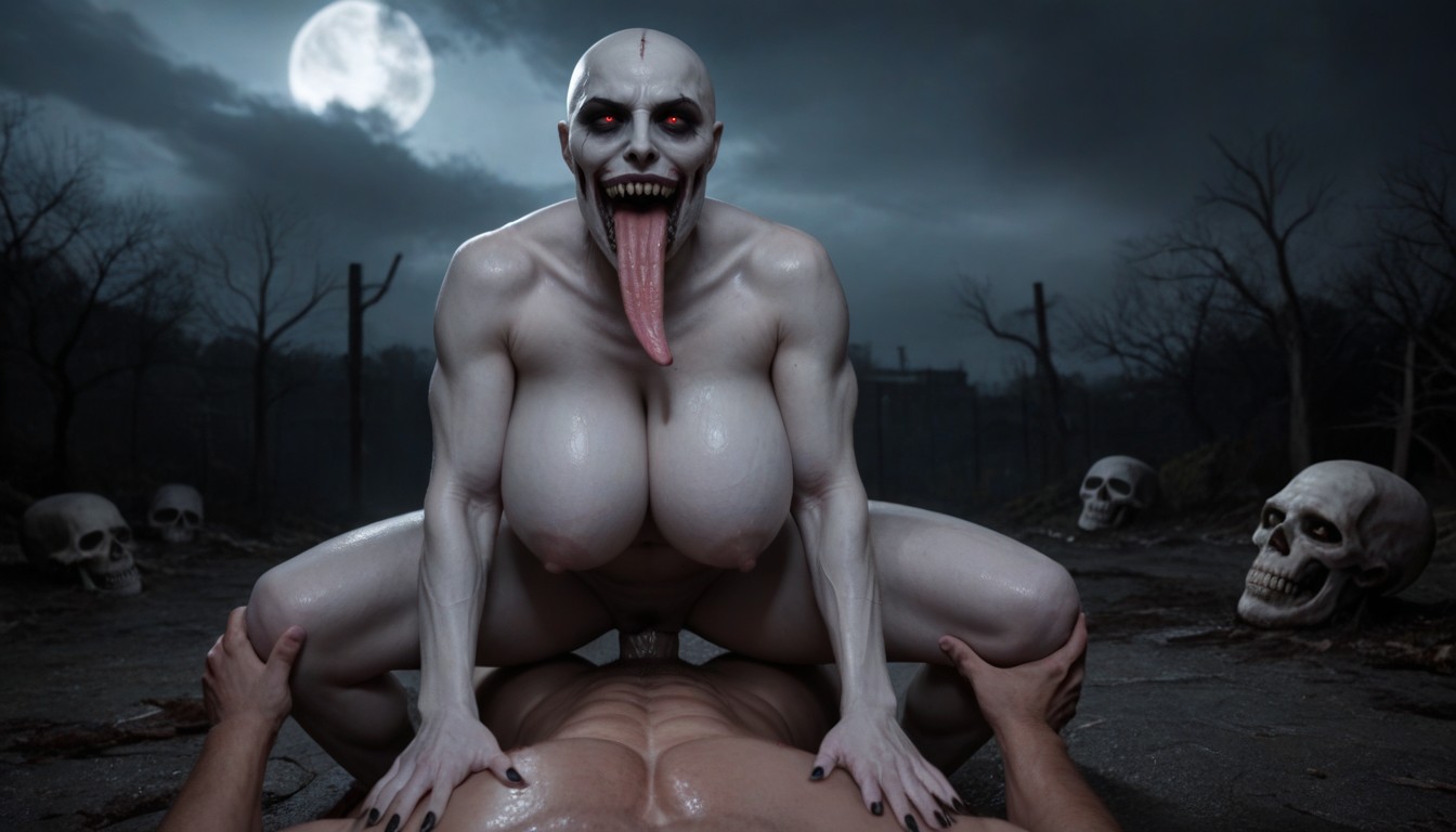 Head Lifted, Huge Round Breasts, Apretando Los Pechos Porno IA