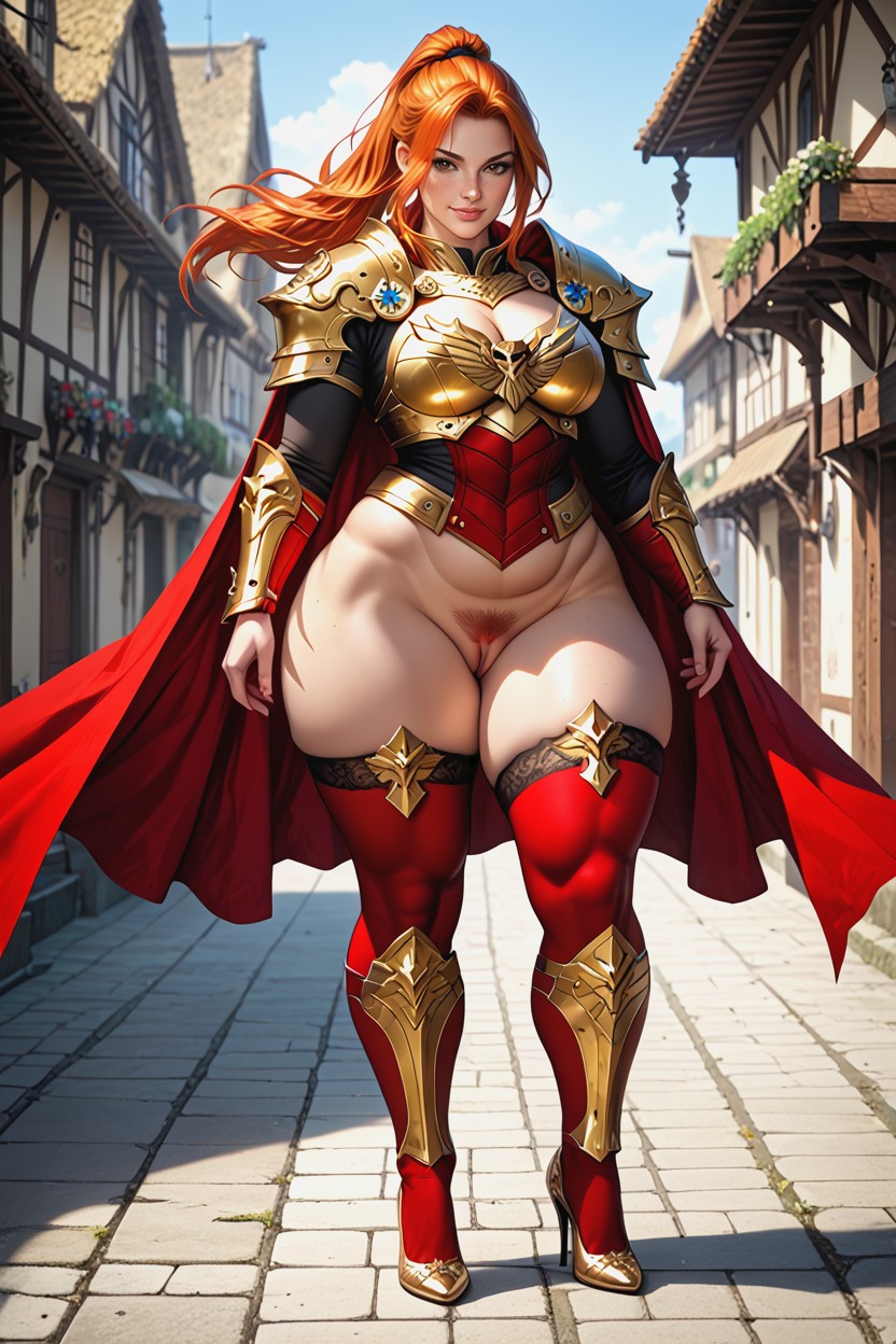 Six Pack Abs, Red Cape, Pueblo Europeo Porno IA