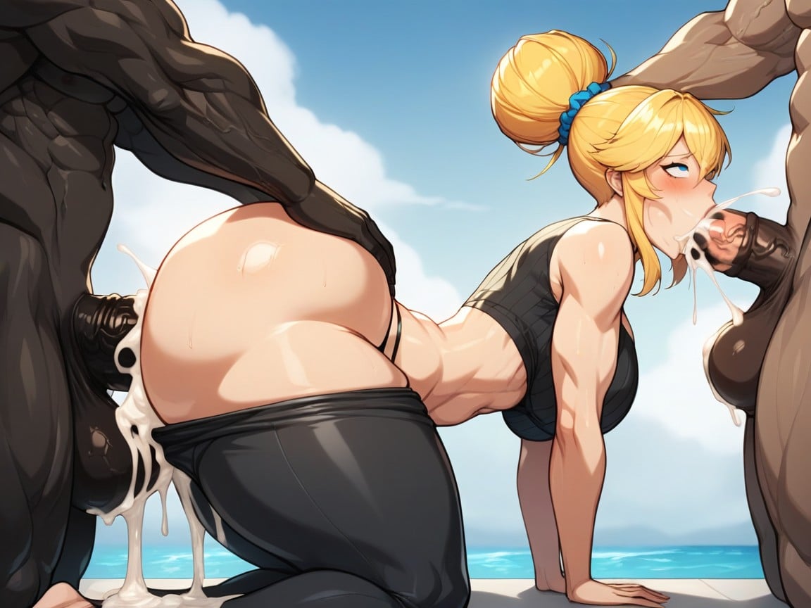 Rolling Eyes, Yoga Pants Pulled Down To Ankles, Flared Cock Porno IA