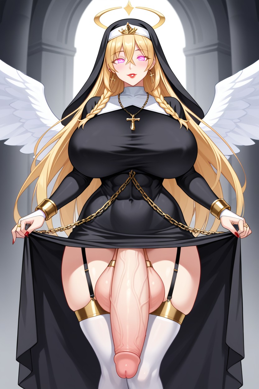 Pink Eyes, Large Ass, Big Breasts Shemale AI Porn