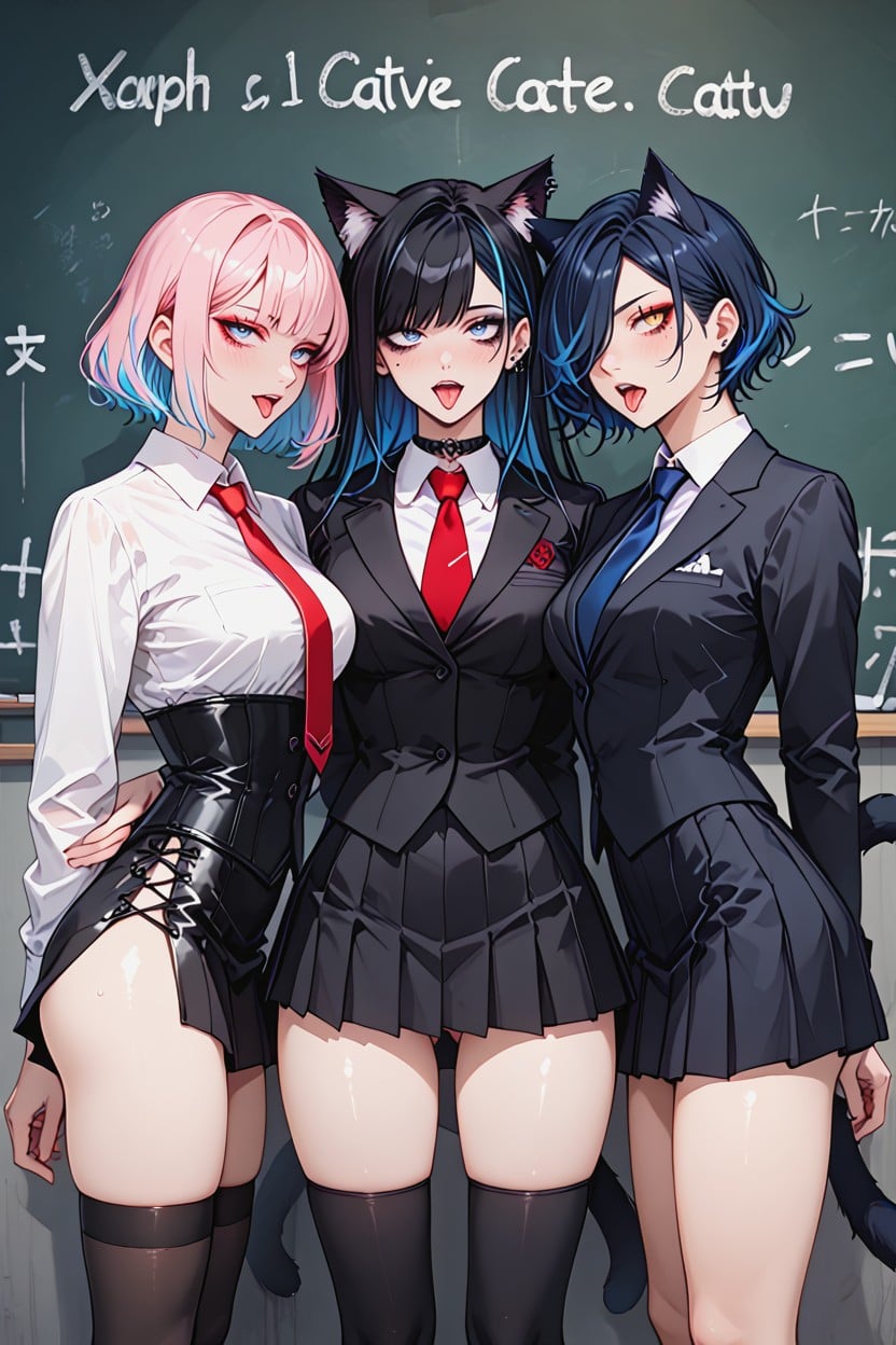 Neko, Goth Catgirl, Open Anus Hentai AI Porn