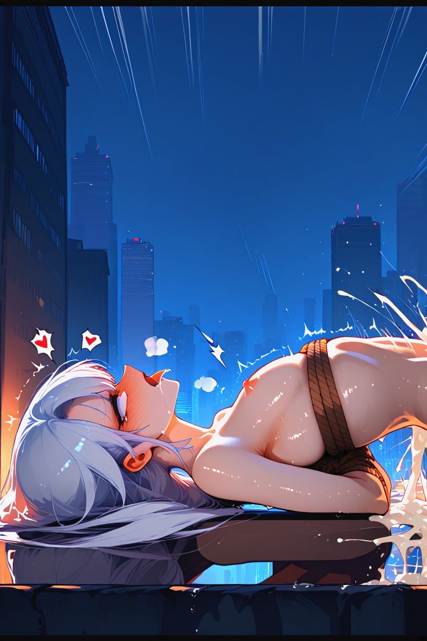 Beautiful Body, White Hair, Drooling Cum AI Gay Porn