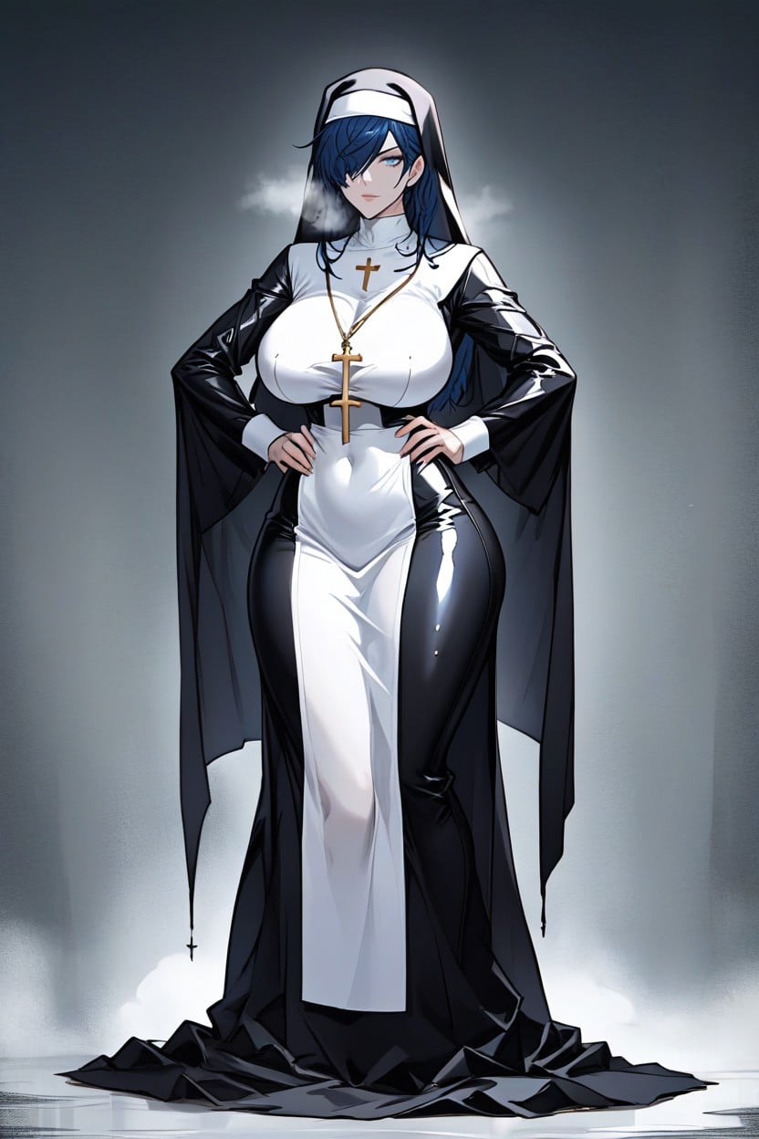 Heavy Breathing, Rounded Breast, Straight Smooth Hair Hentai AI Porn