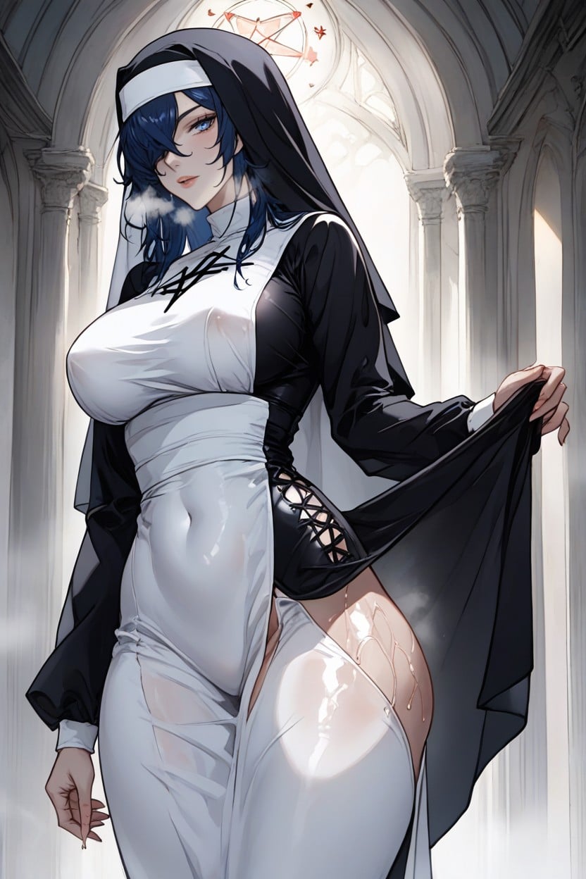 Japanese, White Tight Tunic, Slightly Layered Hentai AI Porn