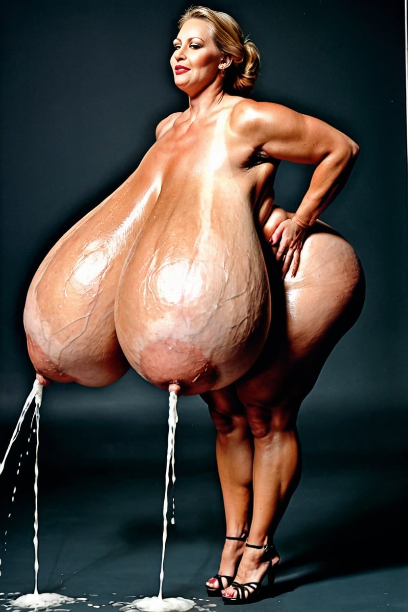 Simple Background, Large Areola, Giant Breasts AI Porn