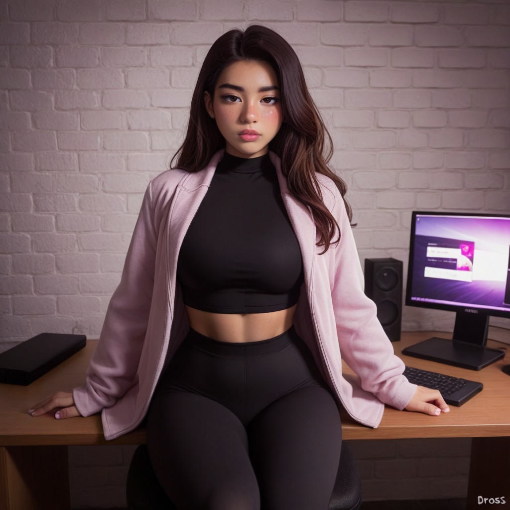 Brick Wall Background, Cosplay, Tan Skin AI Porn