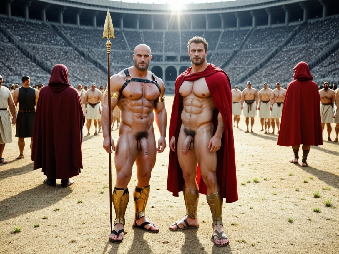 Hard Cock, Greek Warrior, Standing AI Gay Porn