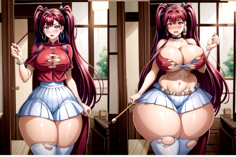 Breast Expansion, Split Screen, Hyper Mega Fat Ass Expansion Hentai AI Porn